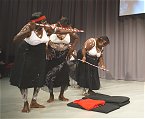 Warmun women performing a special ceremony for Queenie at their book launch in Canberra